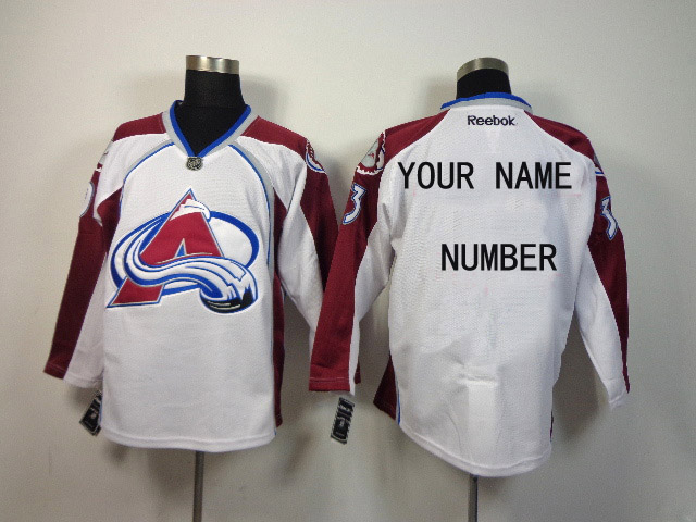 NHL Colorado Avalanche Customized White Jersey->->Custom Jersey